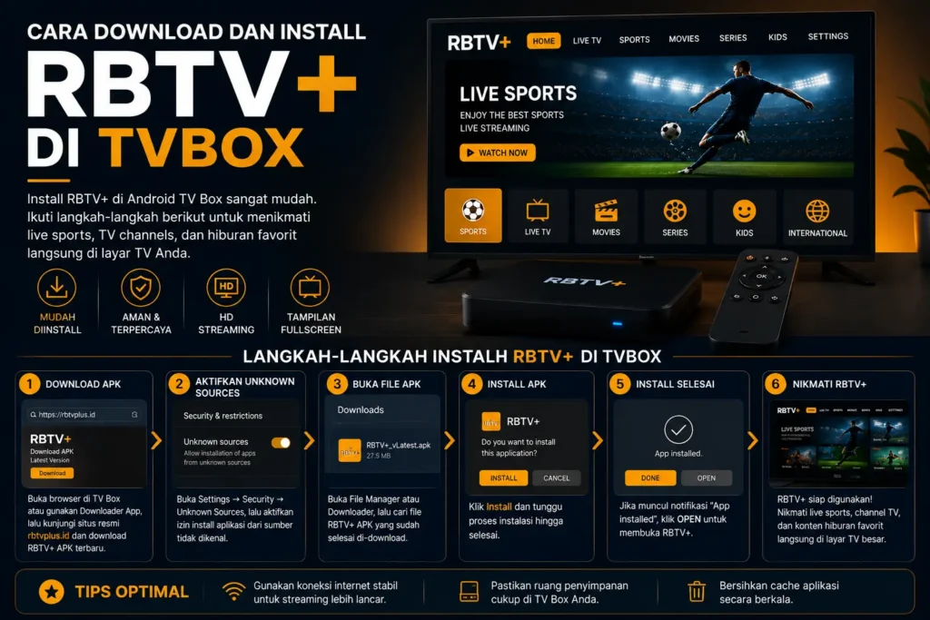 Cara Download dan Install RBTV STREAMING di TVBOX Cara Download dan Install RBTV STREAMING di TVBOX