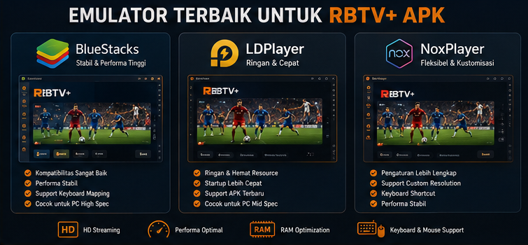 Emulator Terbaik untuk RBTV STREAMING