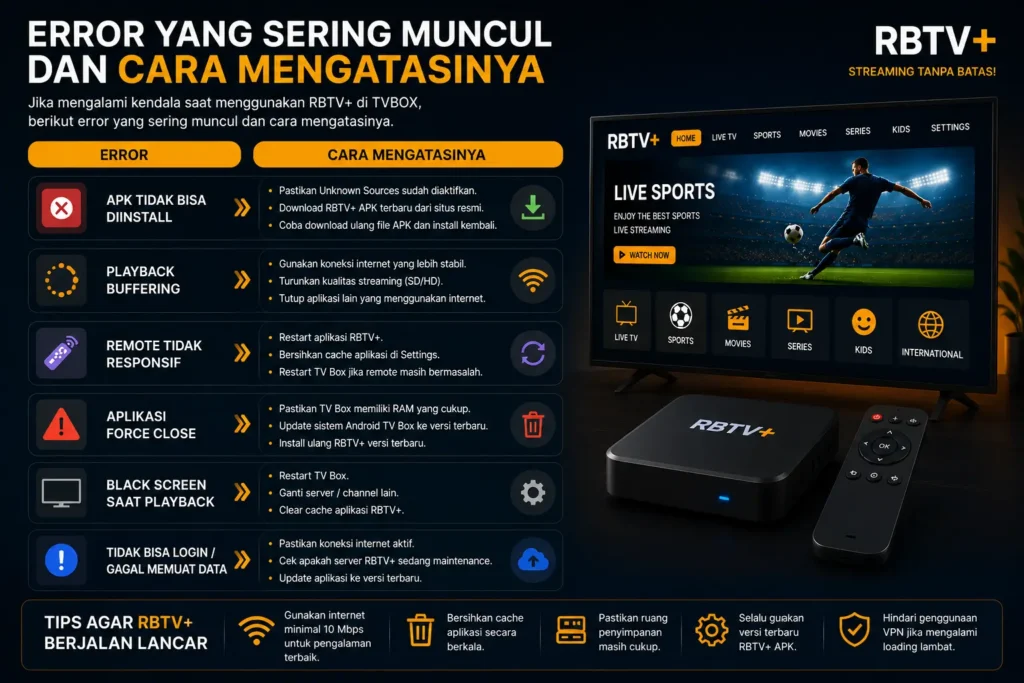 Error yang Sering Muncul dan Cara Mengatasinya
