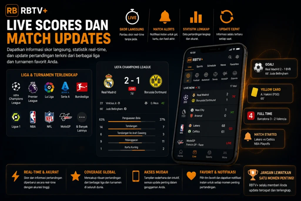 Live Scores dan Match Updates