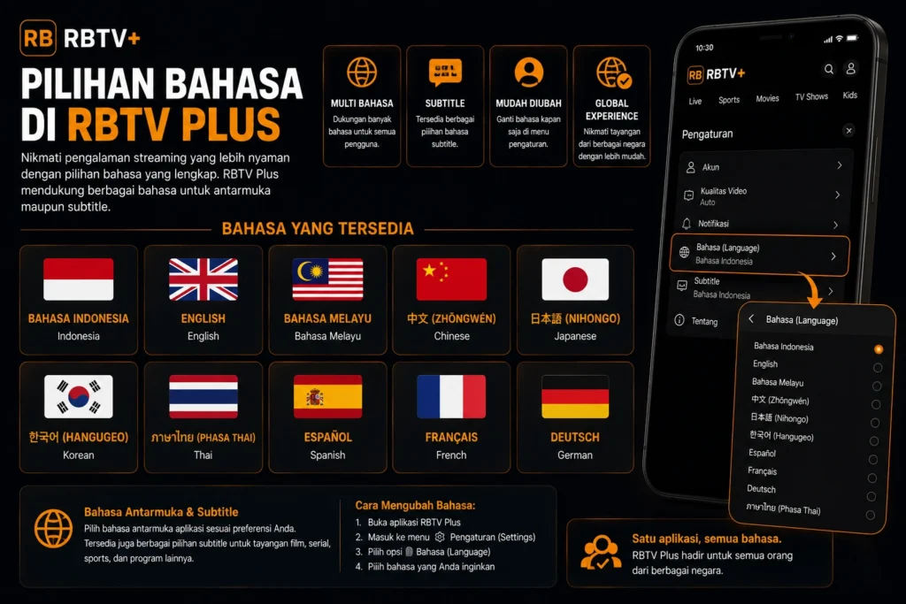 Pilihan Bahasa di RBTV Live