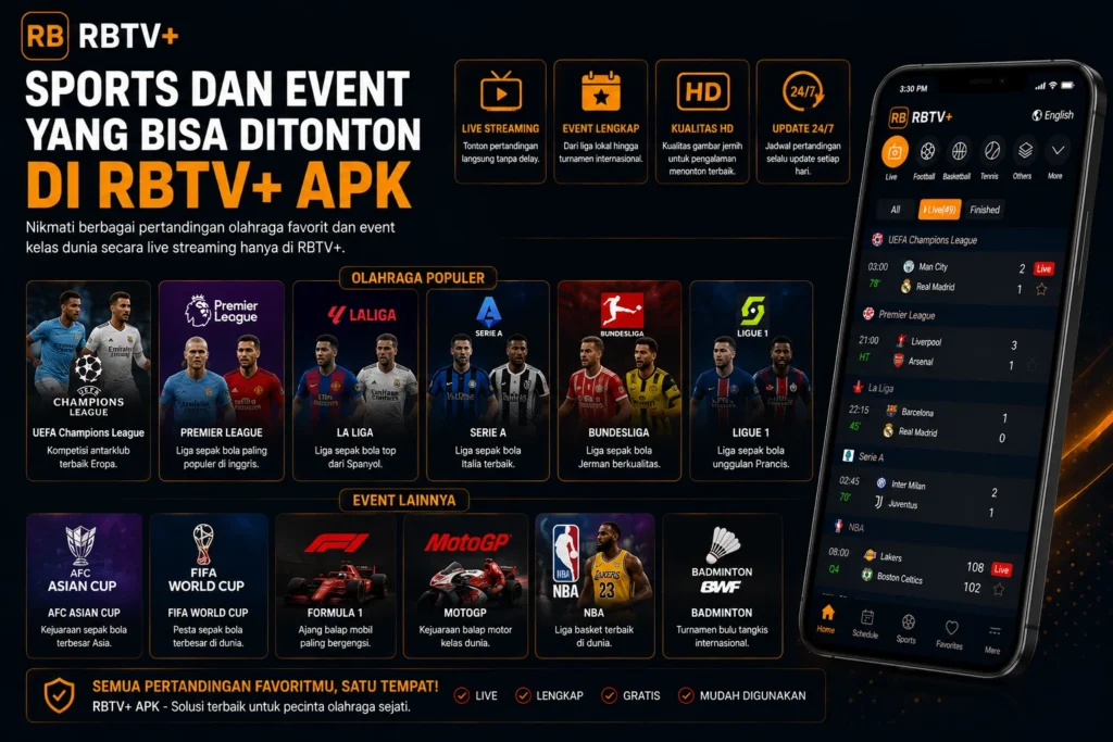 Sports dan Event yang Bisa Ditonton di RBTV STREAMING