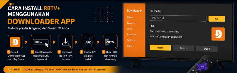 Cara Install RBTV STREAMING Menggunakan Downloader App